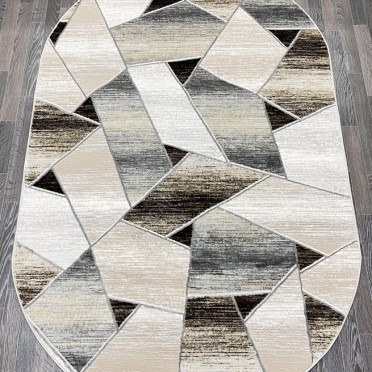 Турецкий ковер 40676D_ACIK GRI / KOYU GRI ОВАЛ