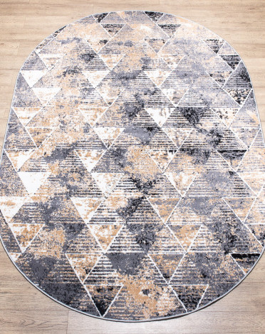 Ковер российский овальный 15750 БелКа Лайла де Люкс (Полипропилен, бежевый, серый)