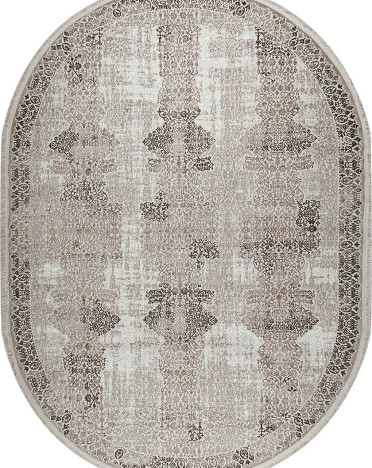 Ковер турецкий овальный 36937A Sanat Viscon (полиэстер хит сет, бежевый)