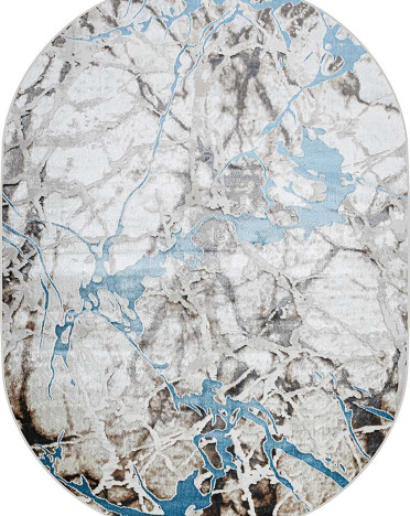 Ковер турецкий овальный 37891A Roma (полиэстер хит сет, бежевый, голубой)